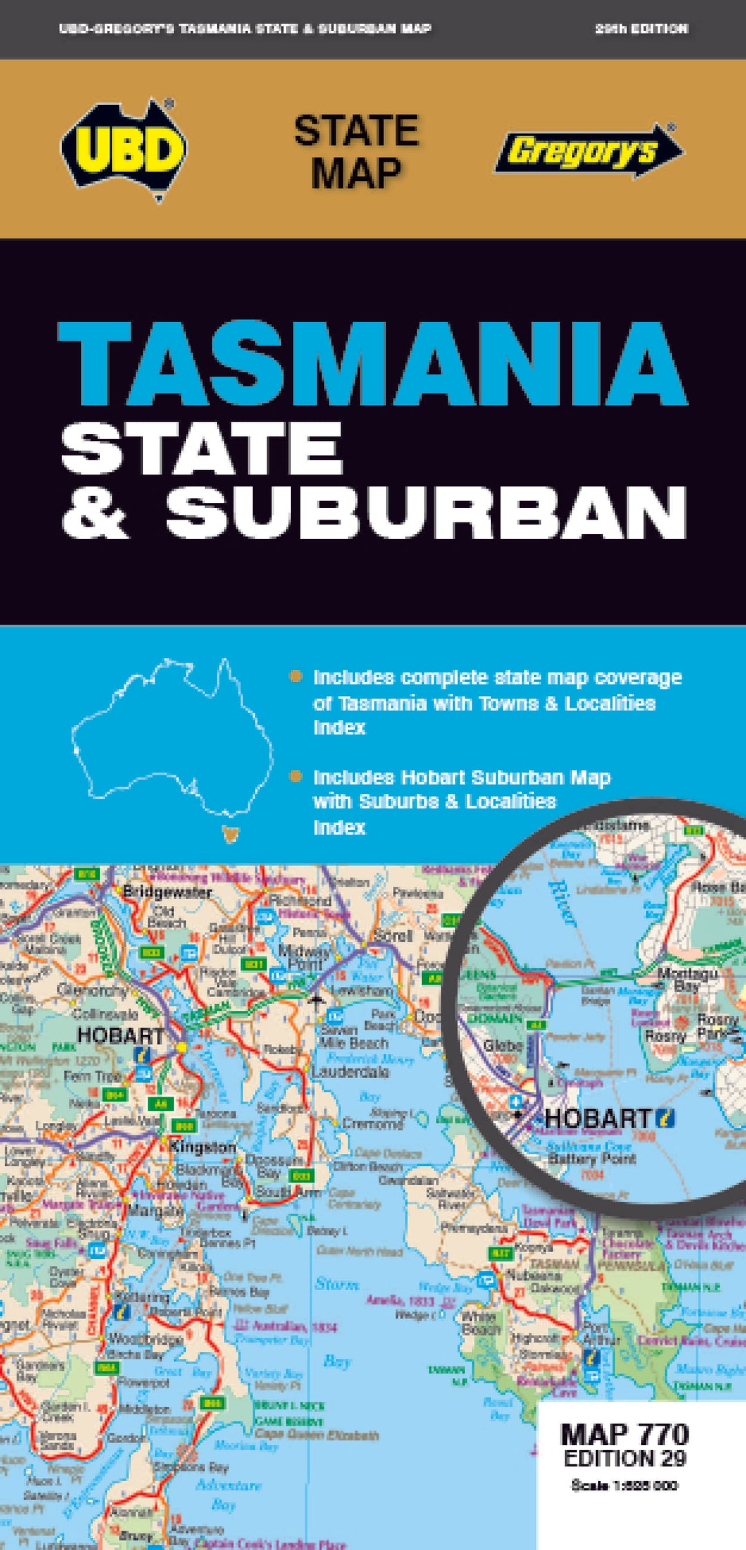 Road Map No. 770 - Tasmania State &amp; Suburban | UBD Gregory's