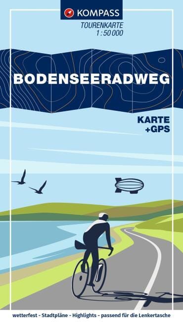 Carte cycliste n° F7005 - Piste cyclable du lac de Constance / Bodenseeradweg | Kompass carte pliée Kompass