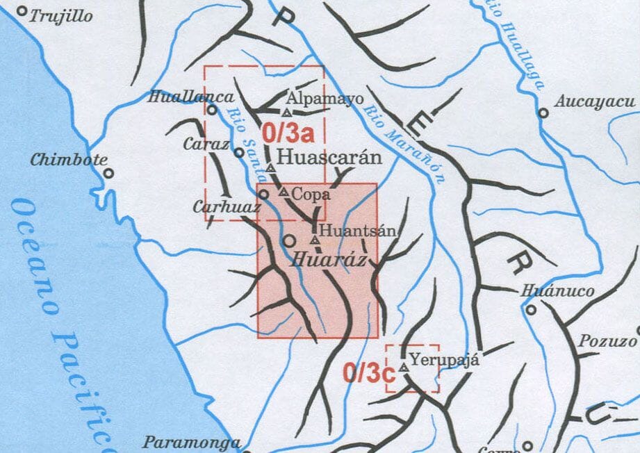 Carte de randonnée n° 03b - Cordillère Blanche Sud (Pérou) | Alpenverein carte pliée Alpenverein 