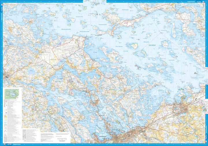 Carte des sports nautiques - Saimaa GeoPark Lappeenranta, Imatra & Savitaipale (Finlande) | Calazo carte pliée Calazo 
