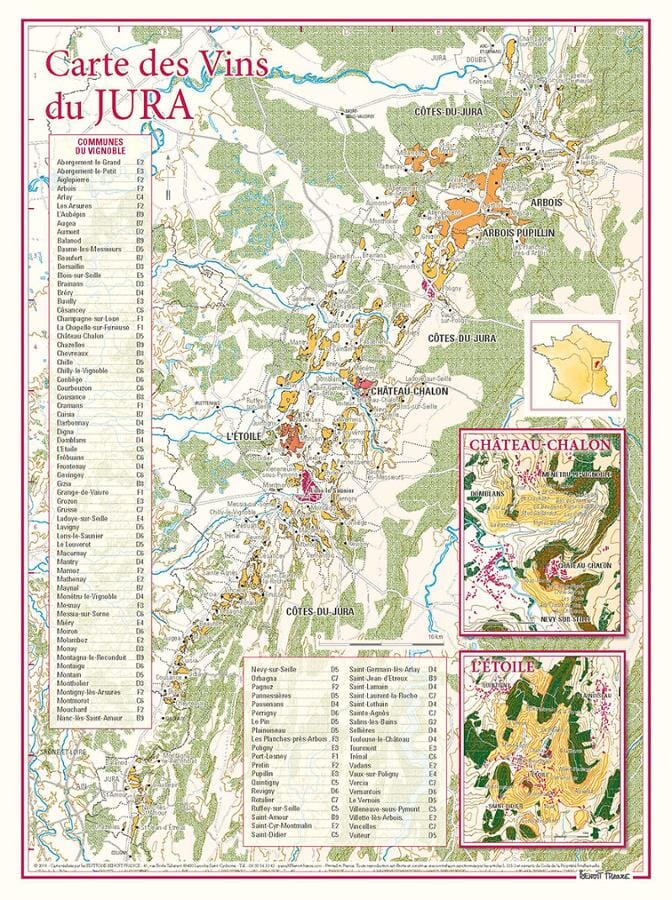 Carte des vins du Jura | Benoit France carte de voyage Benoit France