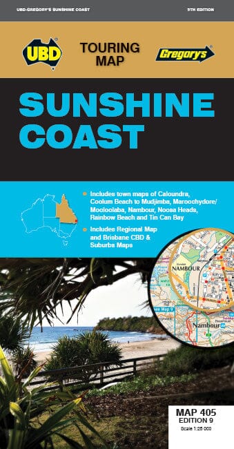 Carte détaillée - Sunshine Coast (Queensland), n° 405 | UBD Gregory's carte pliée UBD Gregory's 