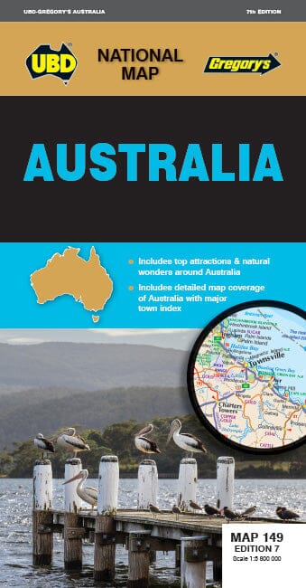 Carte générale - Australie, n° 149 | UBD Gregory's carte pliée UBD Gregory's 