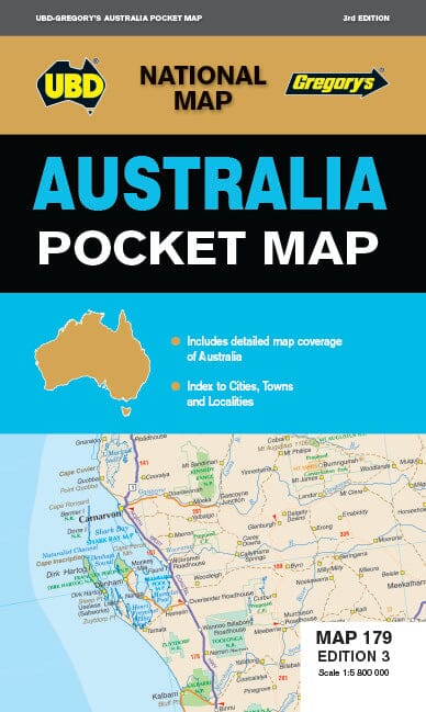 Carte générale de poche - Australie, n° 179 | UBD Gregory's carte pliée UBD Gregory's 