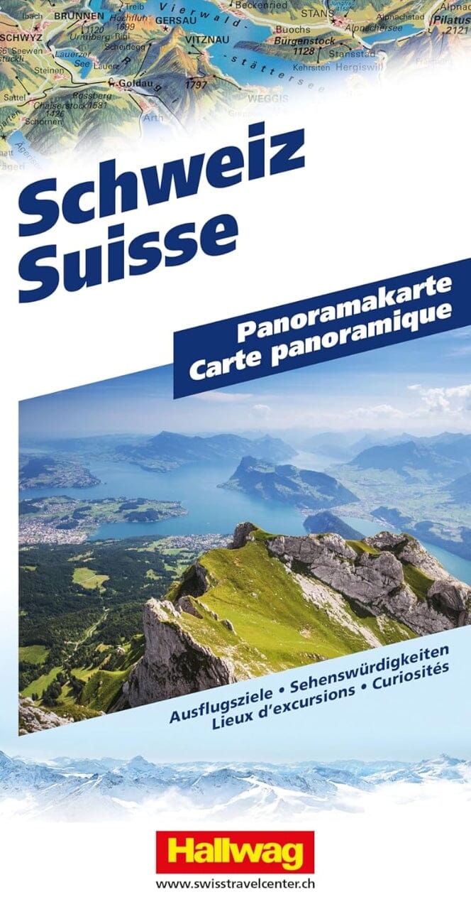 Carte panoramique de la Suisse | Hallwag - Panoramic maps carte pliée Hallwag