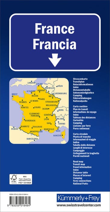 Carte routière - France | Kümmerly & Frey carte pliée Kümmerly & Frey 