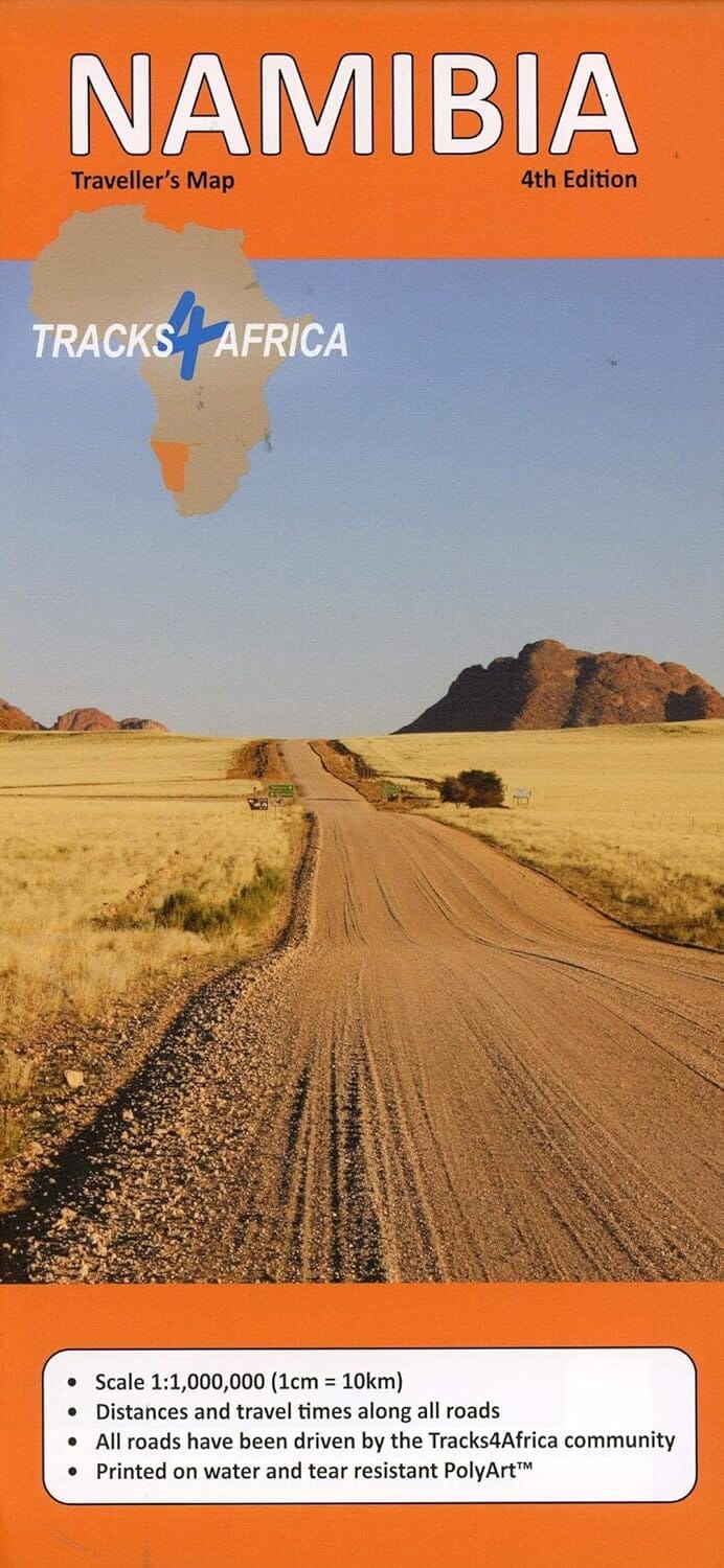 Carte routière - Namibie | Tracks4Africa carte pliée Tracks4Africa