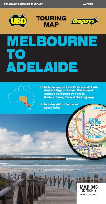 Carte routière n° 345 - Melbourne à Adelaide | UBD Gregory's carte pliée UBD Gregory's 