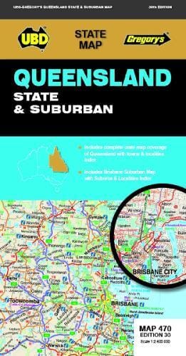 Carte routière n° 470 - Queensland State & Suburban | UBD Gregory's carte pliée UBD Gregory's 