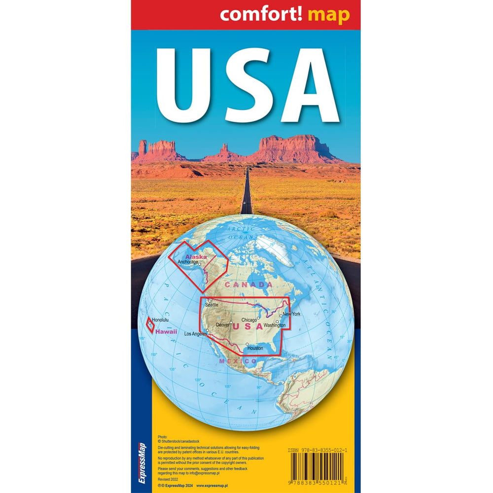 Carte routière plastifiée - États-Unis | Express Map carte pliée Express Map 