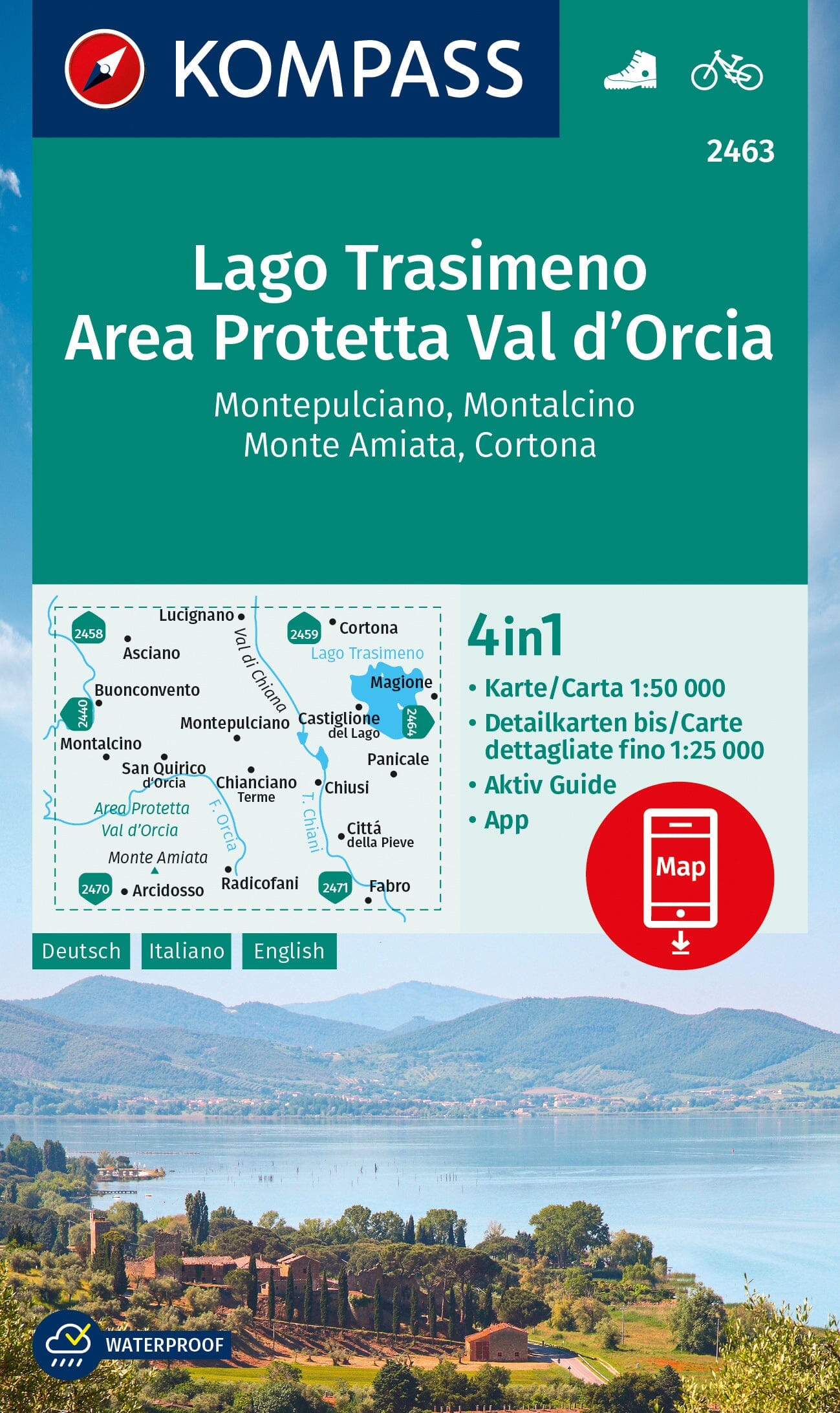 Hiking Map # 2463 - Lago Trasimena + Guide (Umbria, Italy