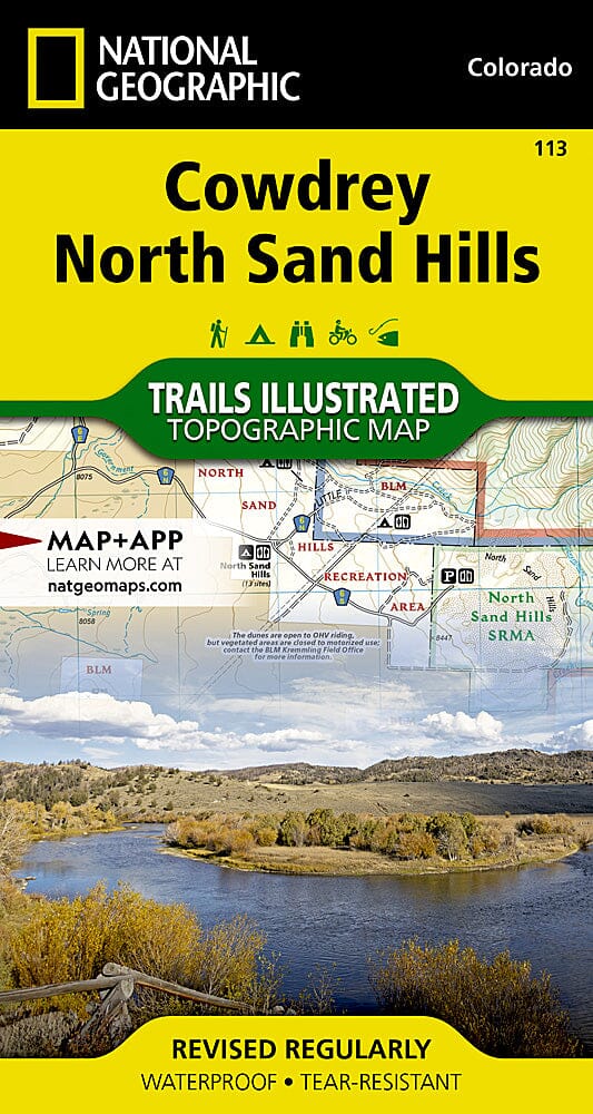 Carte des sentiers de Cowdrey / North Sand Hills (Colorado), # 113 | National Geographic carte pliée National Geographic