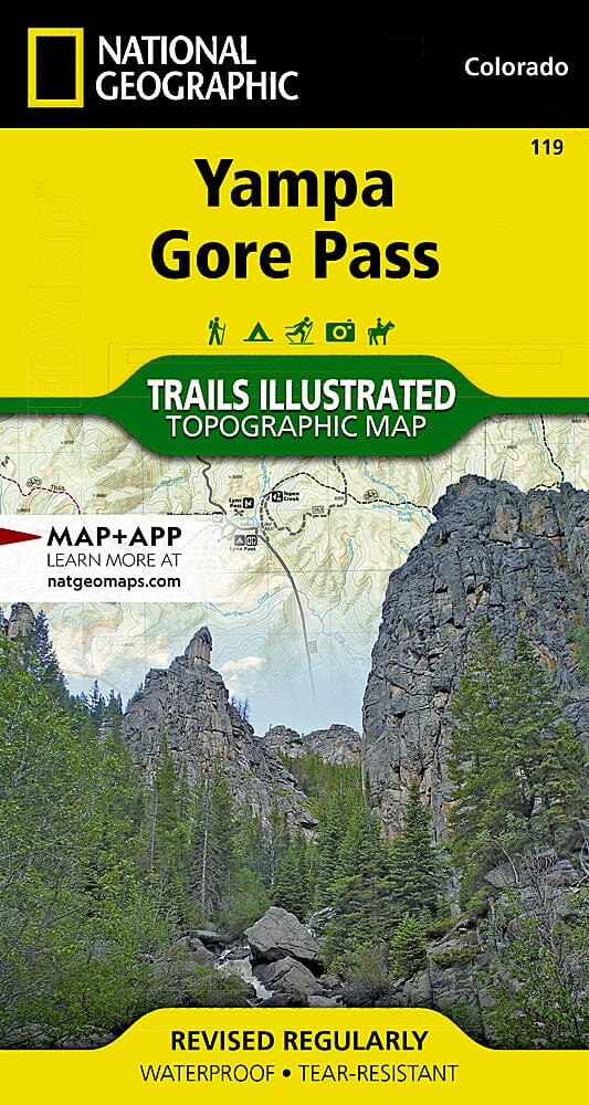 Carte des sentiers de Yampa / Gore Pass (Colorado), # 119 | National Geographic carte pliée National Geographic