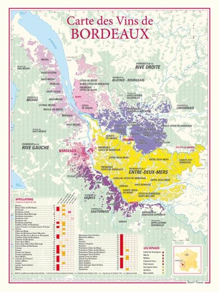 Wine Map of France, French Wine Regions Map, Carte De Vins De France, Wine  Gift 
