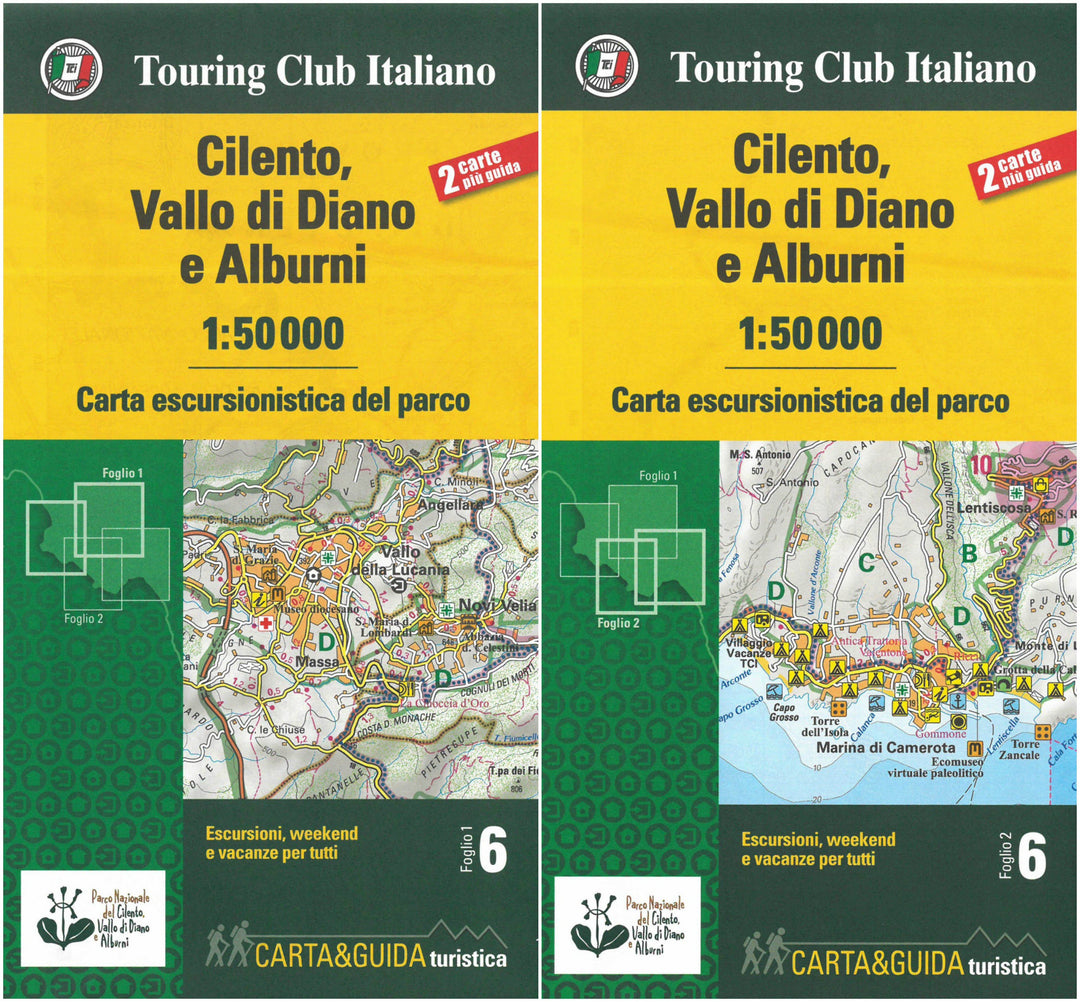 Carte détailée + guide - Parc national du Cilento et du Val de Diano (Campanie) | Touring Club Italiano carte pliée Touring
