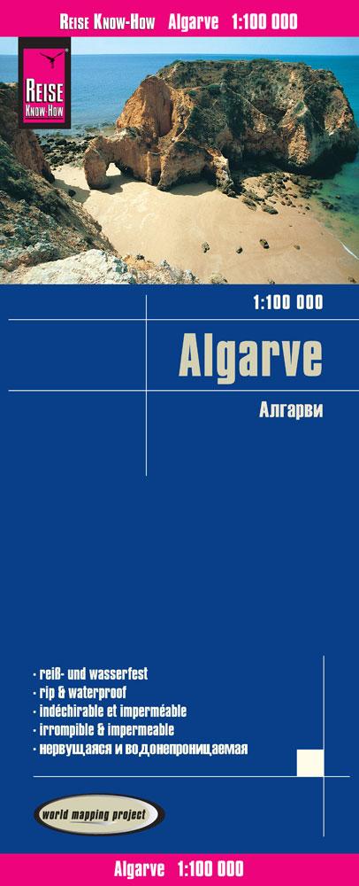 Road map of Algarve with cities and airports, Algarve, Portugal, Europe, Mapsland