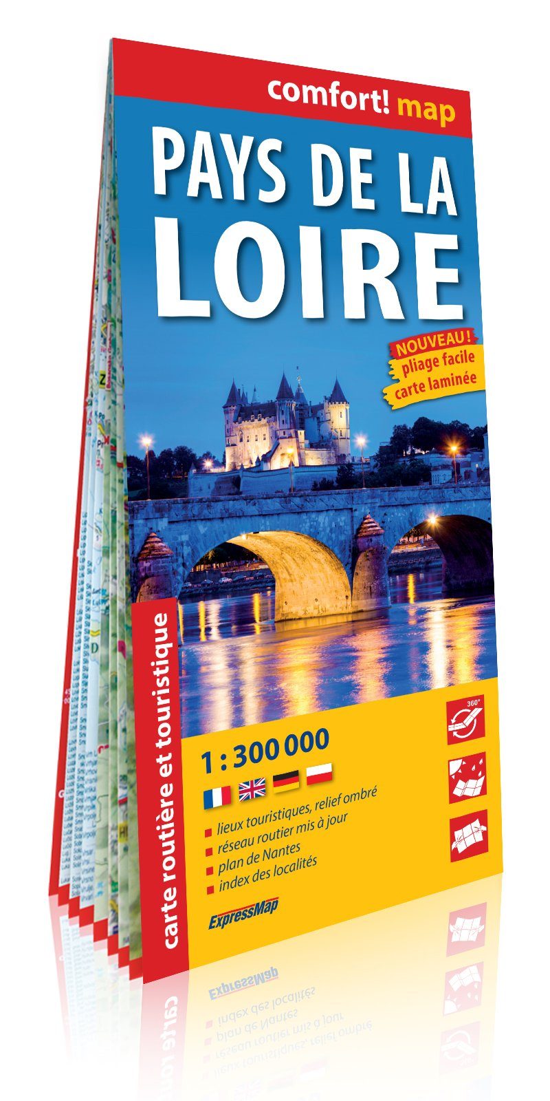 Carte routière plastifiée - Pays de la Loire | Express Map carte pliée Express Map 