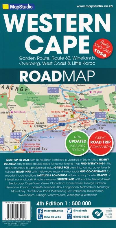 Road Map - Western Cape (South Africa)  MapStudio – MapsCompany - Travel  and hiking maps