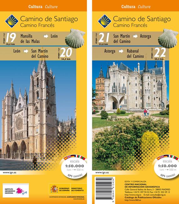 Carte topographique - Camino Santiago: Mansilla-Rabanal | CNIG carte pliée CNIG 