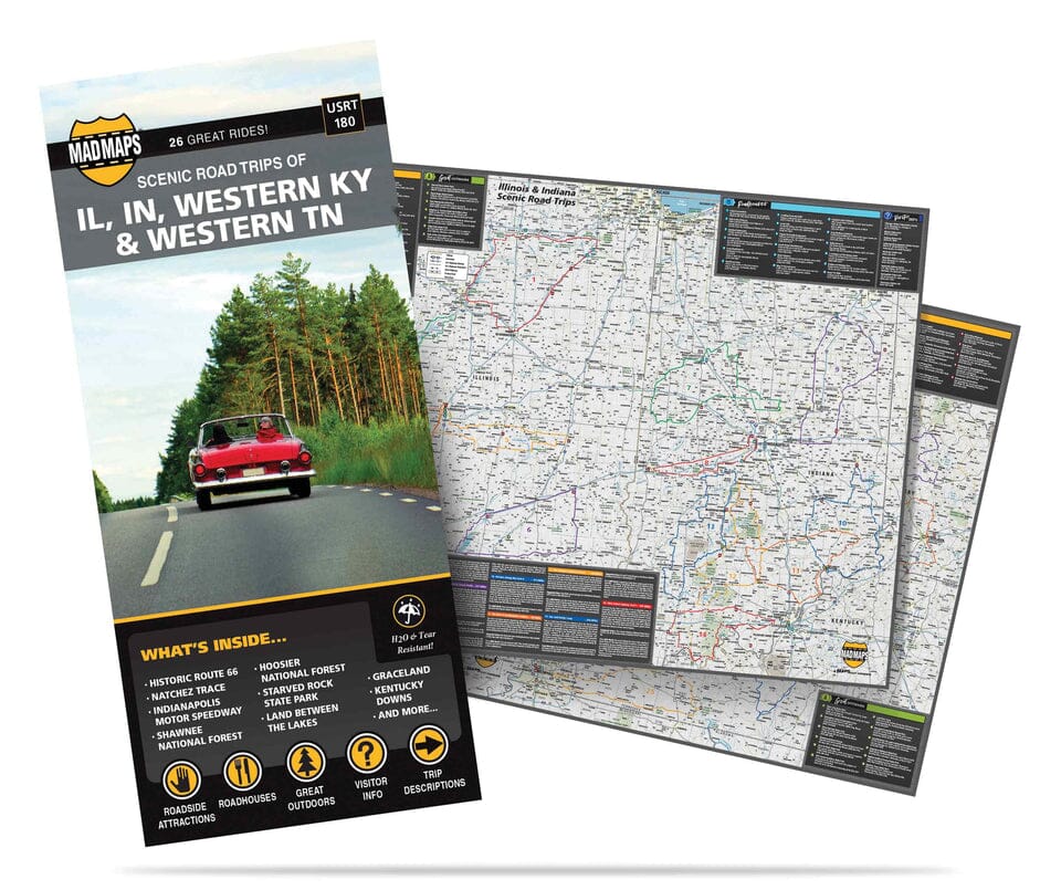 Scenic road trips of IL IN Western KY western TN MAD Maps