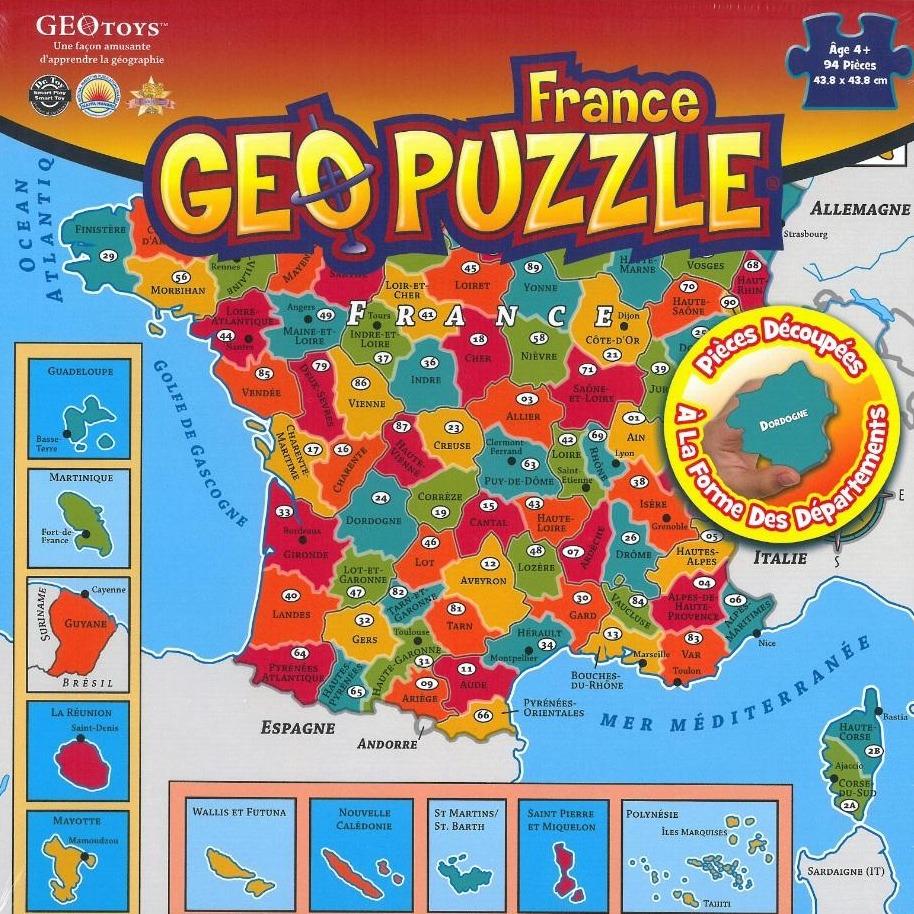 Geographical Puzzle - France (94 rooms) for children 4 years old and + |  Geotoys (French)