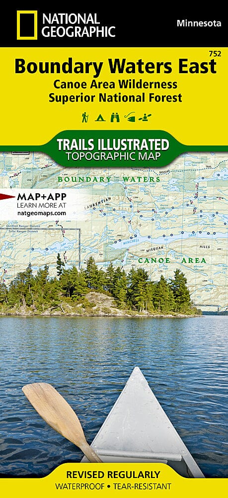 Trails Map of Boundary Waters East - Canoe Area Wilderness (Minnesota), # 752 | National Geographic carte pliée National Geographic