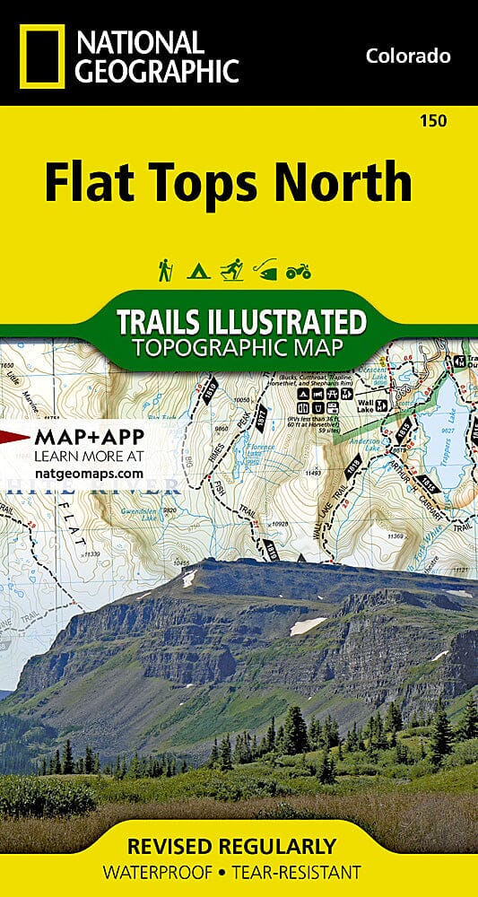 Trails Map of Flat Tops North (Colorado), # 150 | National Geographic carte pliée National Geographic