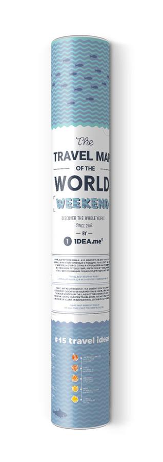 Small Scratch-Off Wall Map (English) - The Travel Map of the World, Weekend Edition (60 x 40 cm) | 1DEA.me