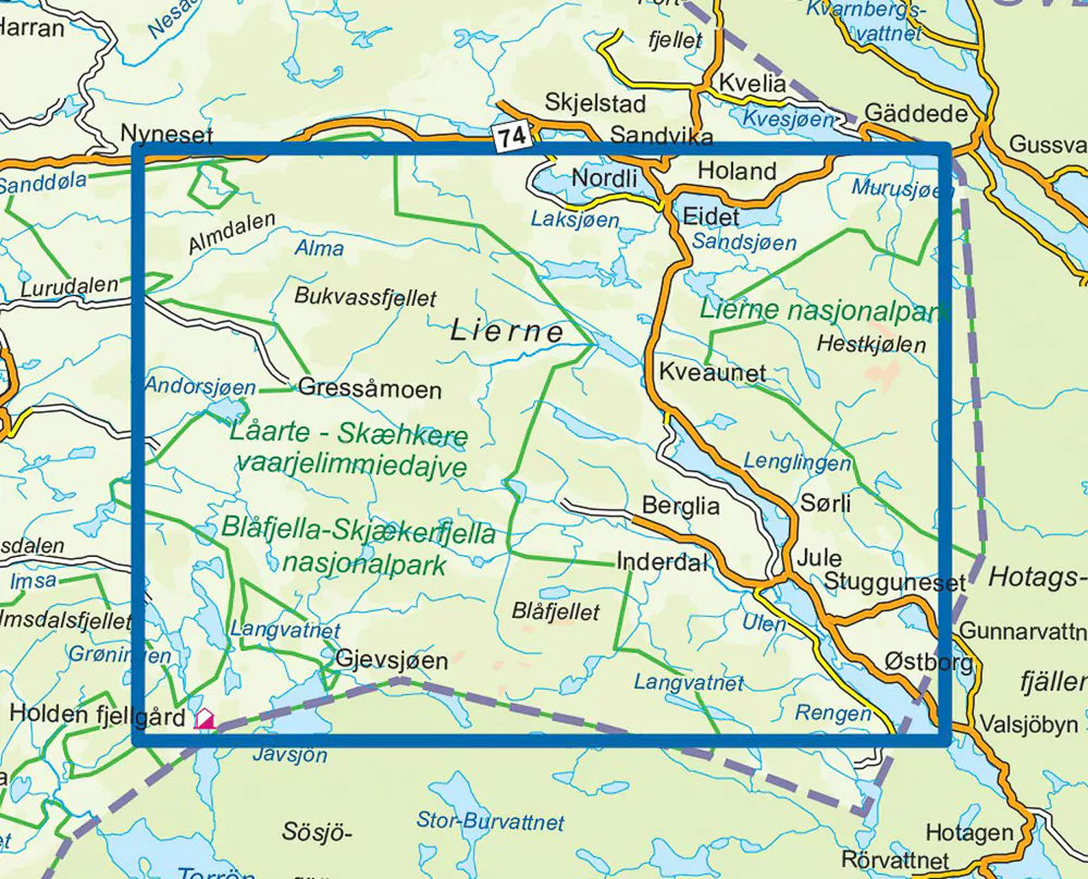 Hiking map n° 3050 - Lierne (Norway) | Nordeca - 3000 series