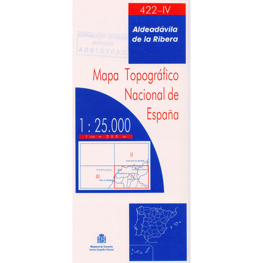 Topographic map of Spain n° 0422.4 - Aldeadávila de la Ribera | CNIG - 1/25,000