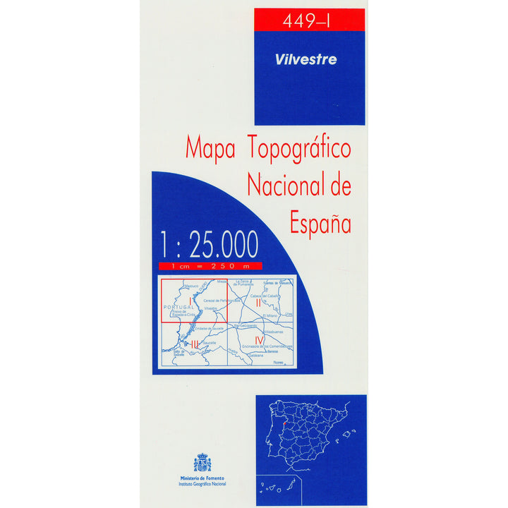 Topographic map of Spain n° 0449.1 - Vilvestre | CNIG - 1/25,000