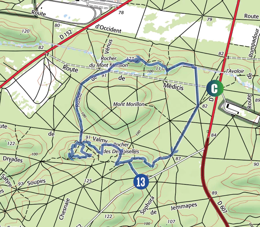 Hiking map - Fontainebleau: discovery &amp; hiking | VTOPO