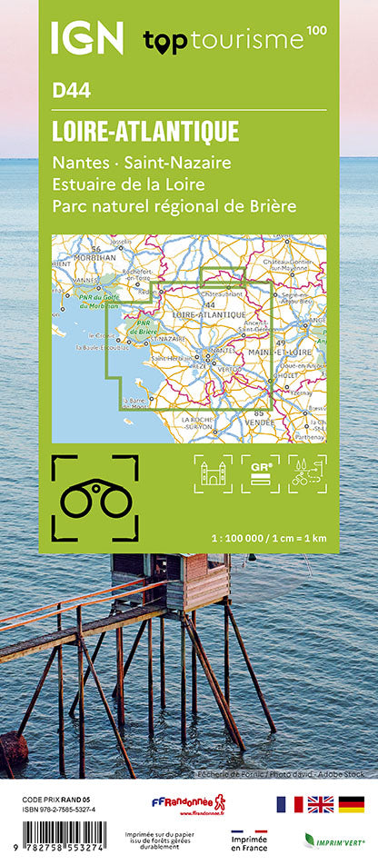 Tourist map TOP100D44 - Loire-Atlantique | IGN