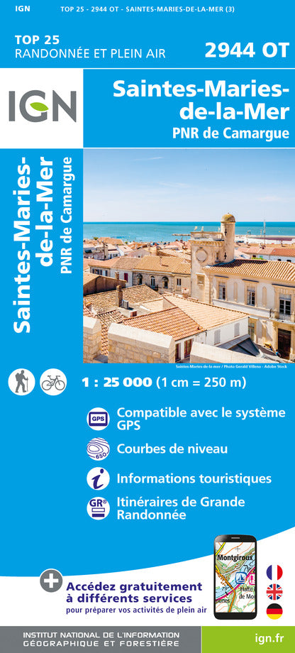 TOP 25 map n° 2944 OT - Saintes-Maries-de-la Mer, Camargue PNR | IGN