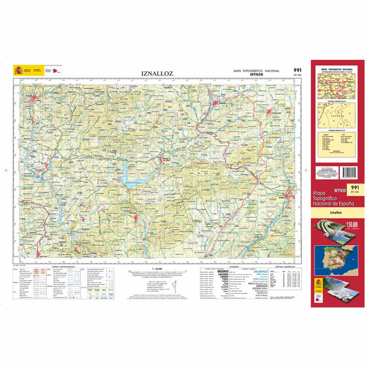 Topographic map of Spain n° 0991 - Iznalloz | CNIG - 1/50,000