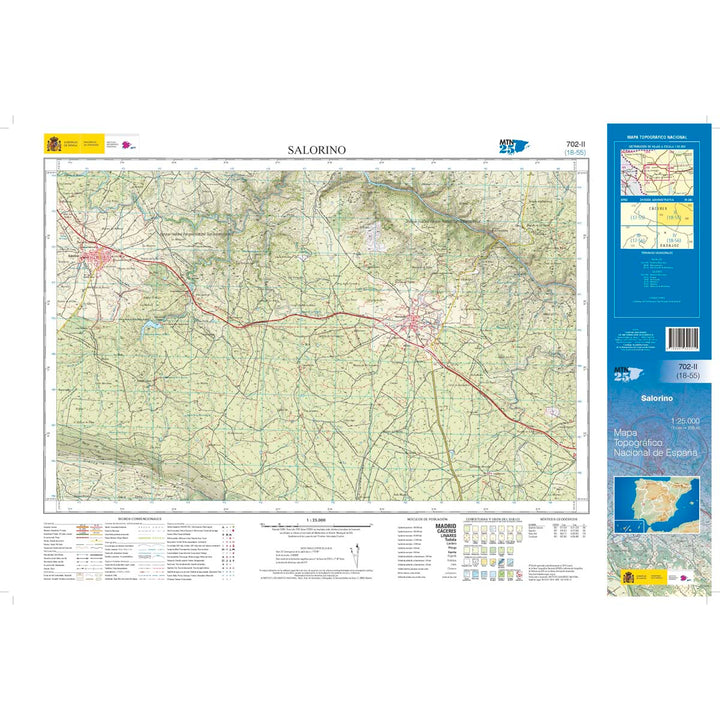 Topographic map of Spain n° 0702.2 - Salorino | CNIG - 1/25,000