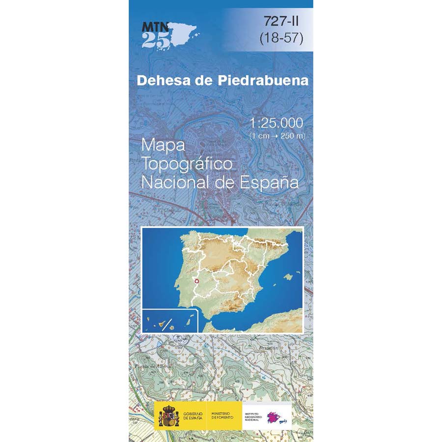 Topographic map of Spain n° 0727.2 - Dehesa de Piedrabuena | CNIG - 1/25,000