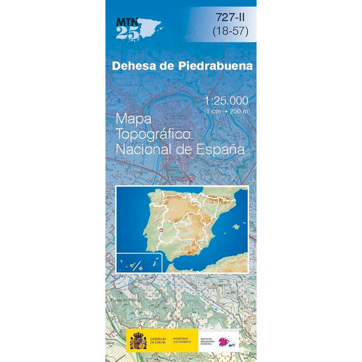 Topographic map of Spain n° 0727.2 - Dehesa de Piedrabuena | CNIG - 1/25,000