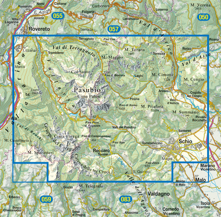 Hiking map # 56 - Piccole Dolomiti Pasubio (Italy) | Tabacco