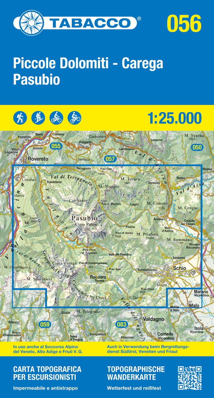 Hiking map # 56 - Piccole Dolomiti Pasubio (Italy) | Tabacco