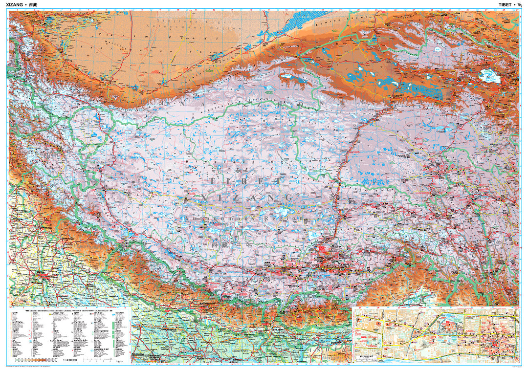 Geographical map - Tibet - Xizang Zizhiqu 5 | Gizi Map