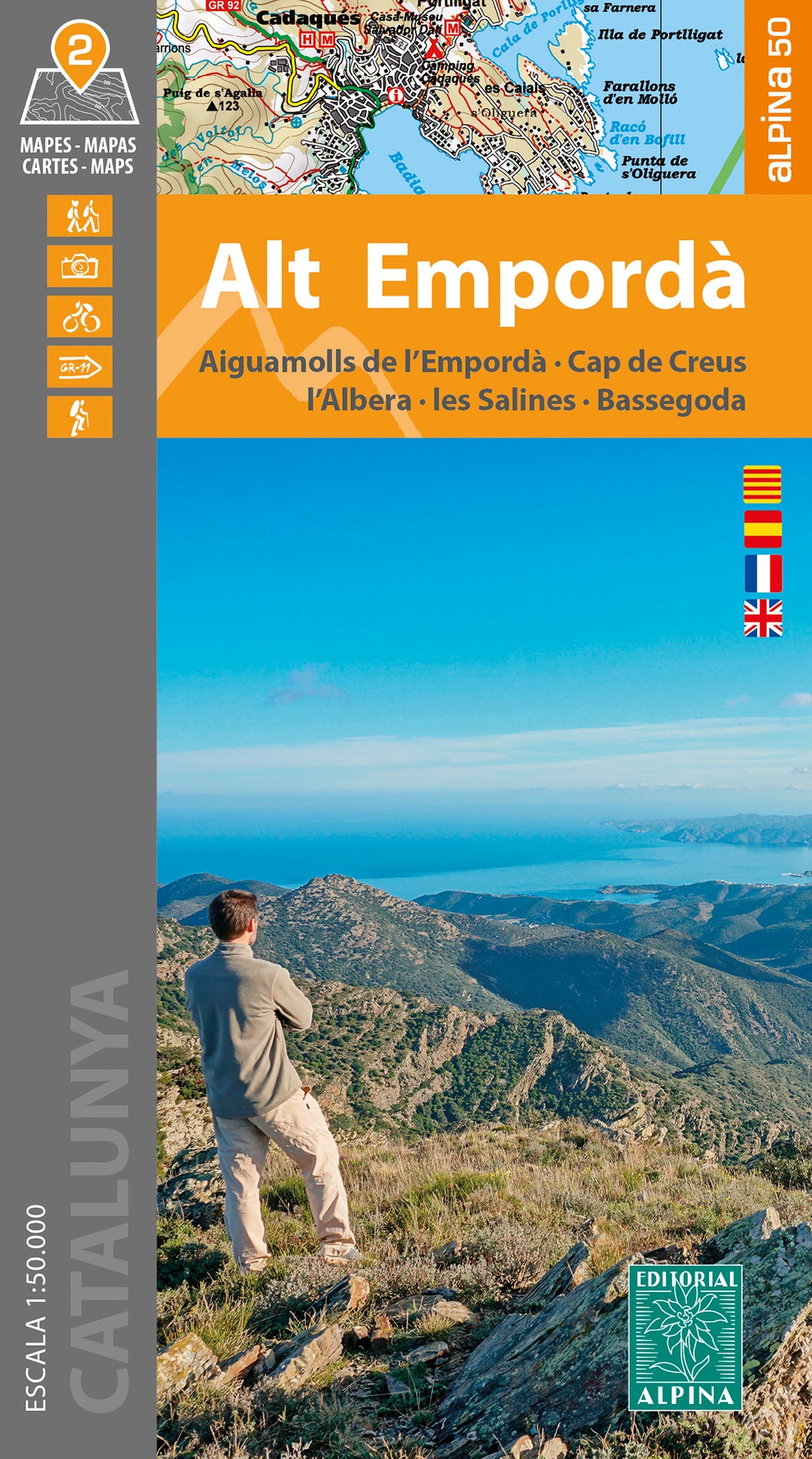 Lot de 2 cartes topographiques - Alt Empordà, Aiguemolls Emporda, Cap de Creus, Albera (Catalogne) | Alpina