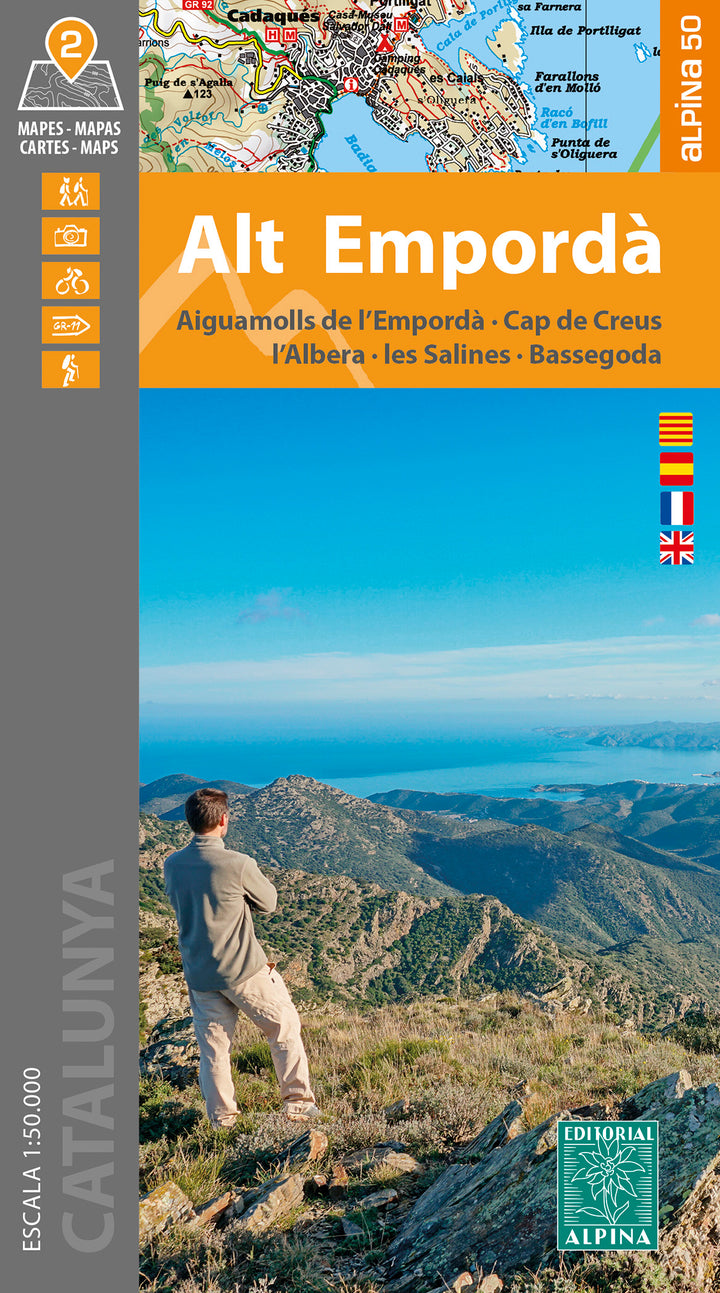 Lot de 2 cartes topographiques - Alt Empordà, Aiguemolls Emporda, Cap de Creus, Albera (Catalogne) | Alpina