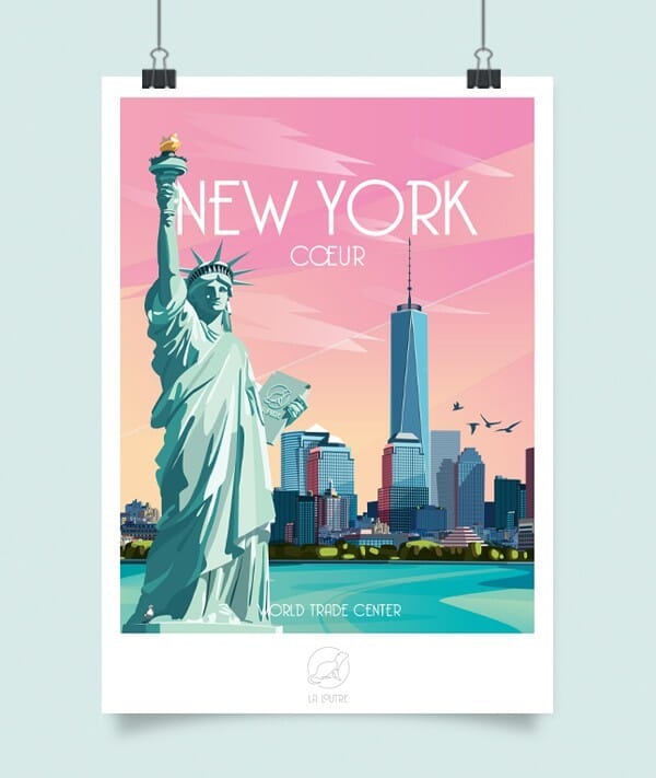 Affiche - New York - 42 x 60 cm | La Loutre carte murale petit tube La Loutre 