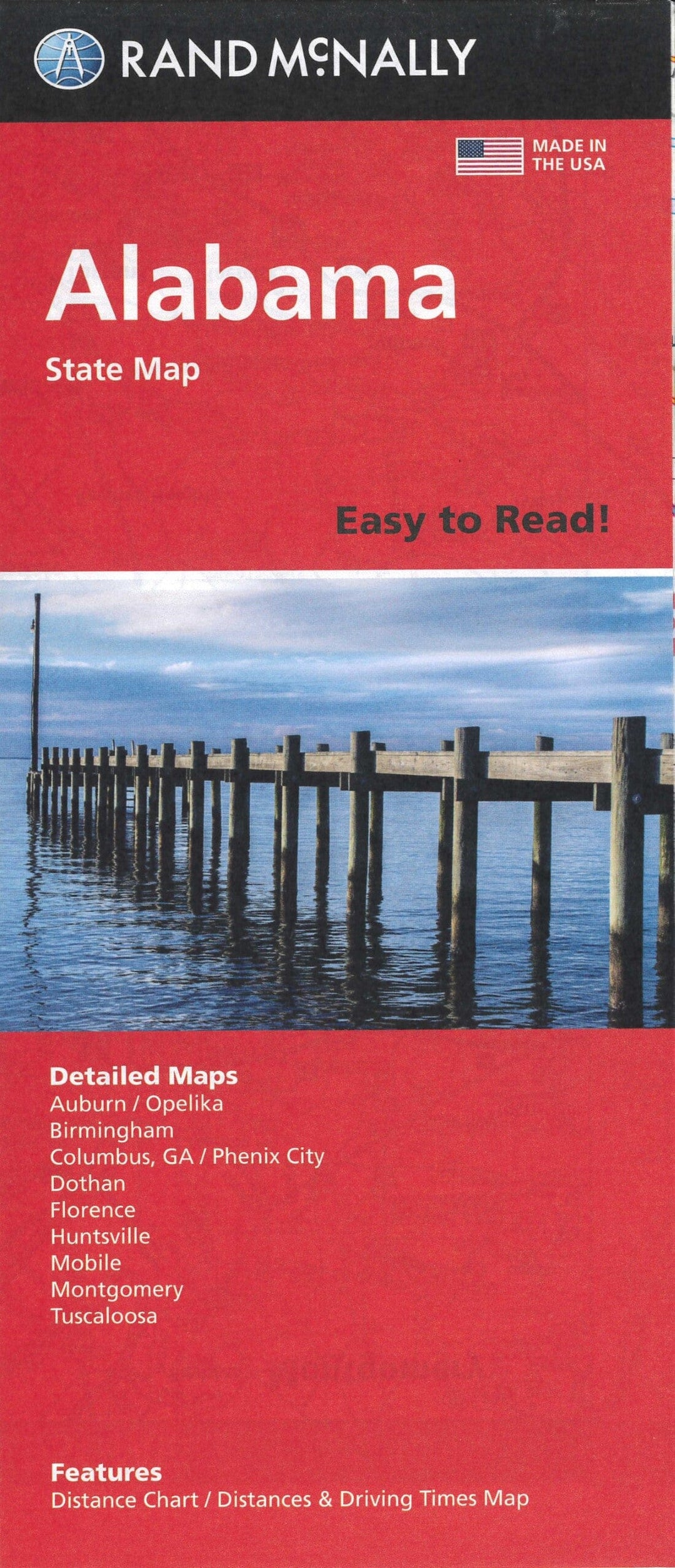 Alabama, carte facile à lire | Rand McNally carte pliée Rand McNally 