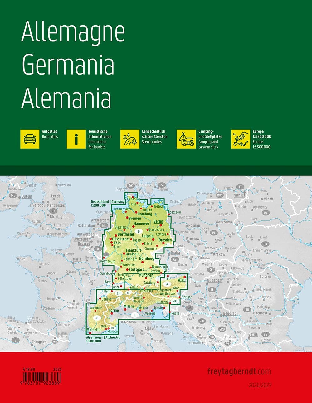 Atlas routier à spirales - Allemagne 2026/27 | Freytag & Berndt atlas Freytag & Berndt 
