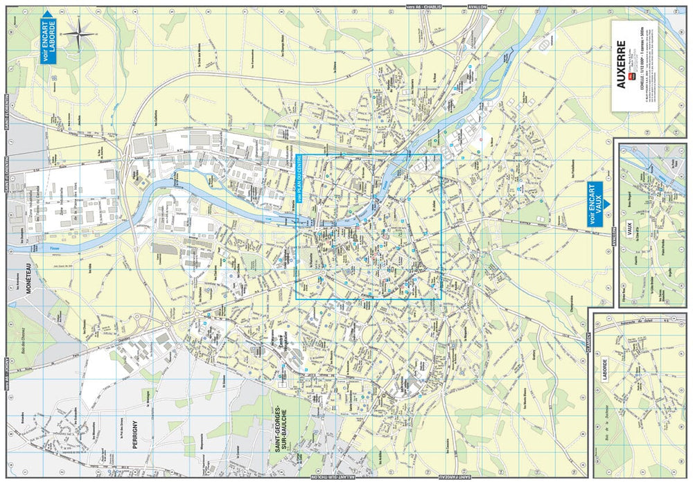 Auxerre, Yonne - Plan de ville | Blay Foldex carte pliée Blay Foldex 