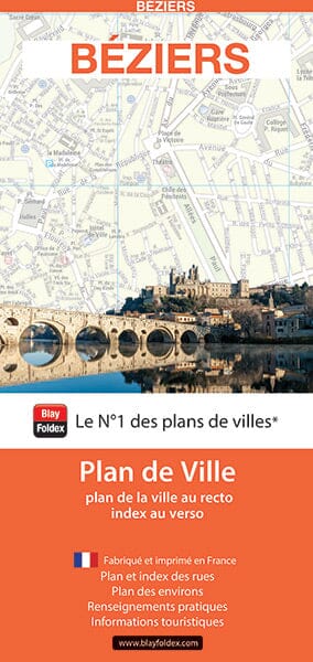 Béziers, Hérault - Plan de ville | Blay Foldex carte pliée Blay Foldex 