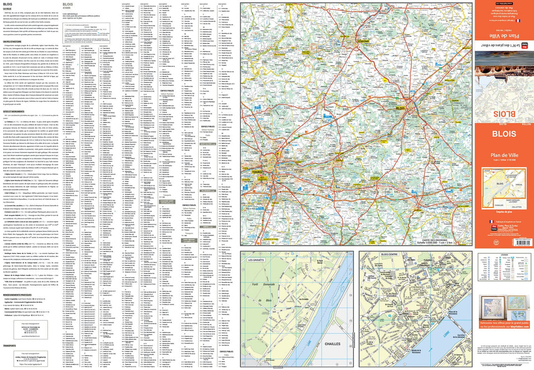 Blois, Loir-et-Cher - Plan de ville | Blay Foldex carte pliée Blay Foldex 
