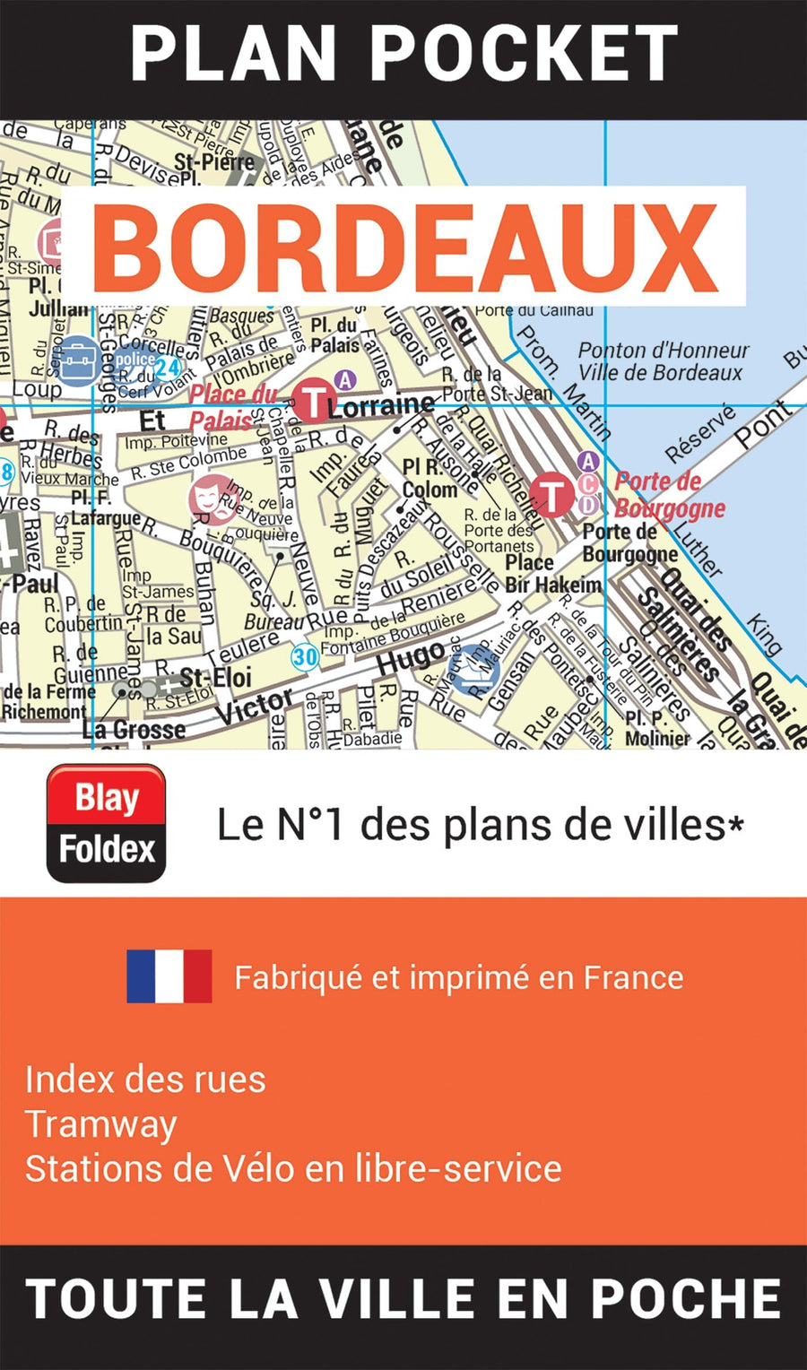 Bordeaux, Gironde - Plan de ville "pocket" | Blay Foldex carte pliée Blay Foldex 